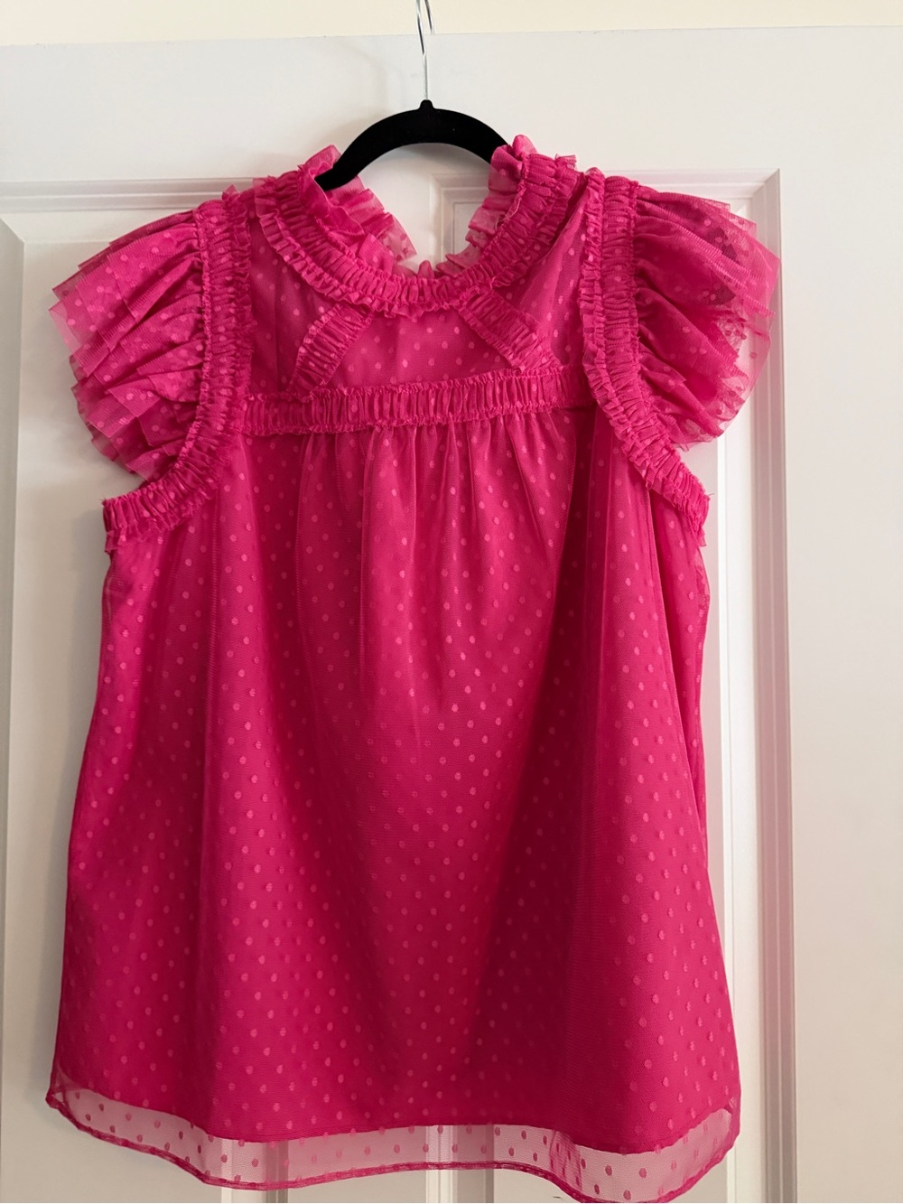 Women’s ' Pink Ruffled Dot Sleeveless top by Boden